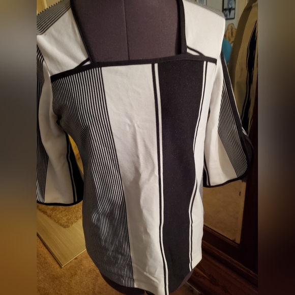 Vintage Mister Remo Black White Print Top - Picture 4 of 9